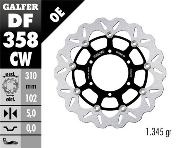 DISCO FLOTANTE NUCLEO ALUMINIO DF358CW